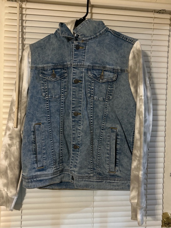 Abercrombie & Fitch Other - Abercrombie & Fitch Light Blue Denim Jacket with Cream Tie-Dye Sleeves